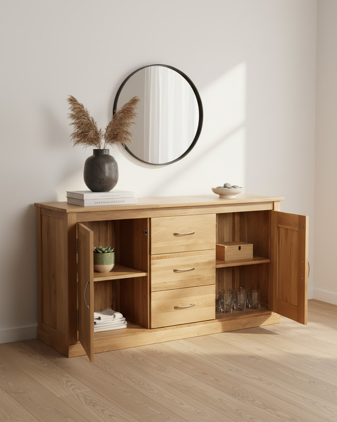 Stockbury Solid Oak Large Sideboard WFS-BH-SBO02A Stockbury Solid Oak Large Sideboard WFS-BH-SBO02A