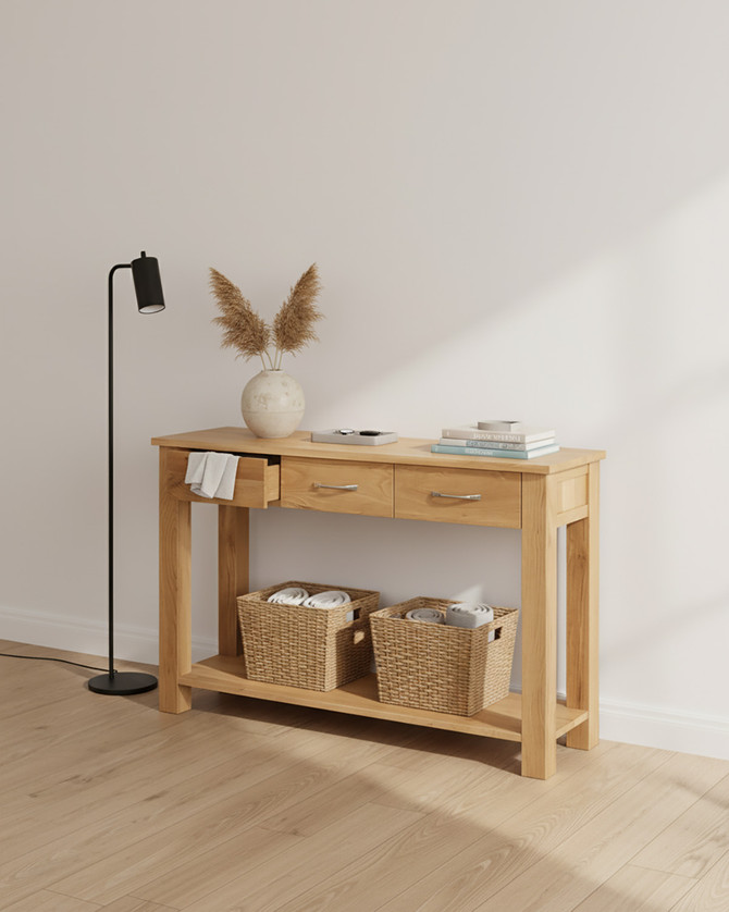 Stockbury Solid  Oak Console Table WFS-BH-SBO02C Stockbury Solid  Oak Console Table WFS-BH-SBO02C