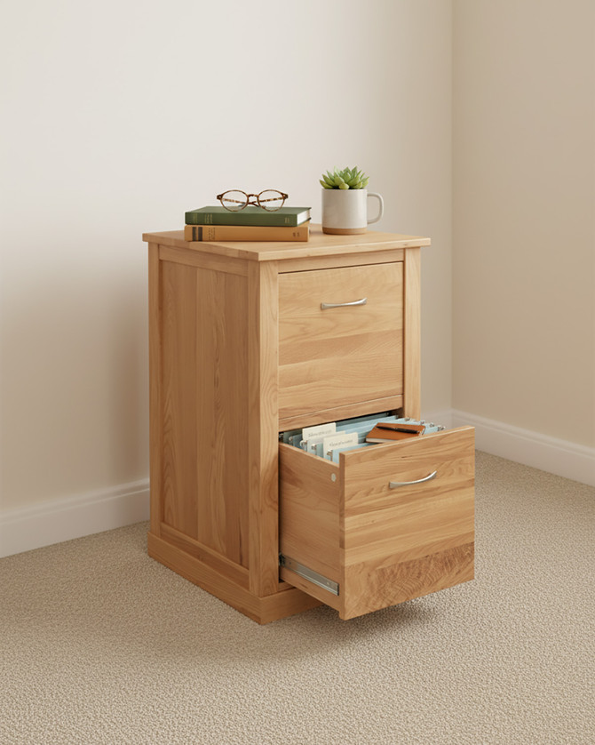 Stockbury Solid Oak Two Drawer Filing Cabinet WFS-BH-SBO07A Stockbury Solid Oak Two Drawer Filing Cabinet WFS-BH-SBO07A