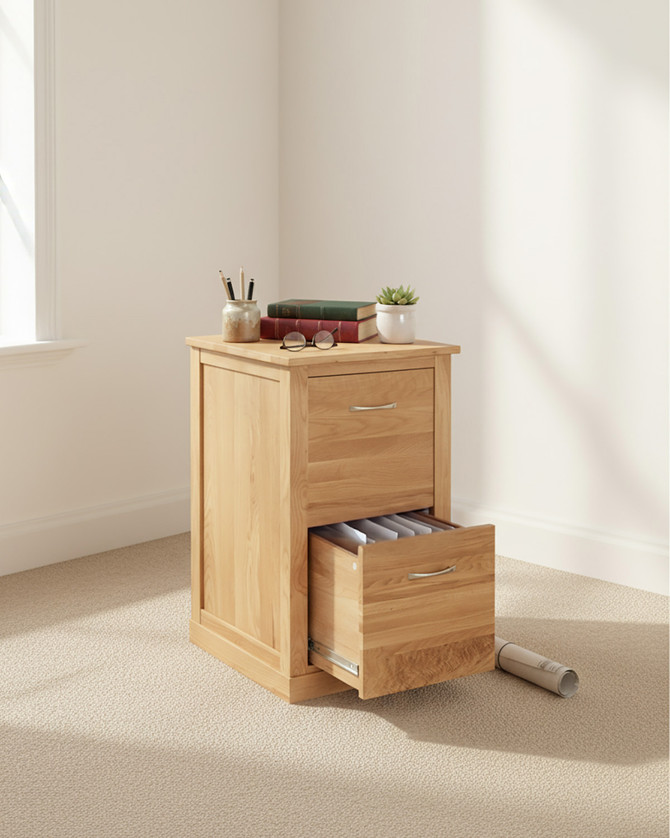 Stockbury Solid Oak Two Drawer Filing Cabinet WFS-BH-SBO07A