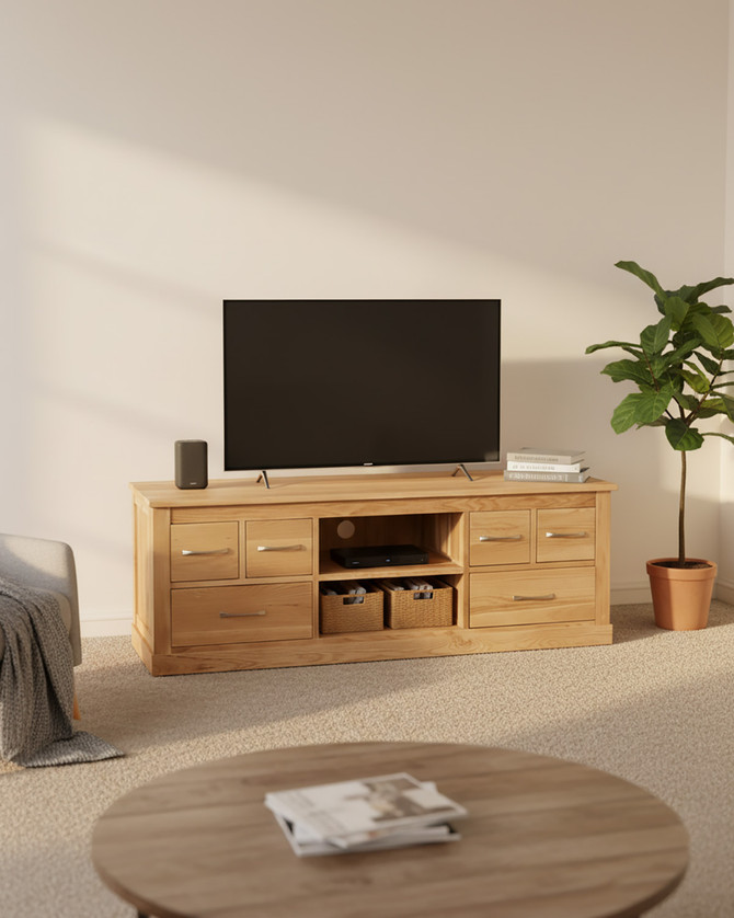 Stockbury Solid Oak Widescreen Television Cabinet WFS-BH-SBO09B Stockbury Solid Oak Widescreen Television Cabinet WFS-BH-SBO09B