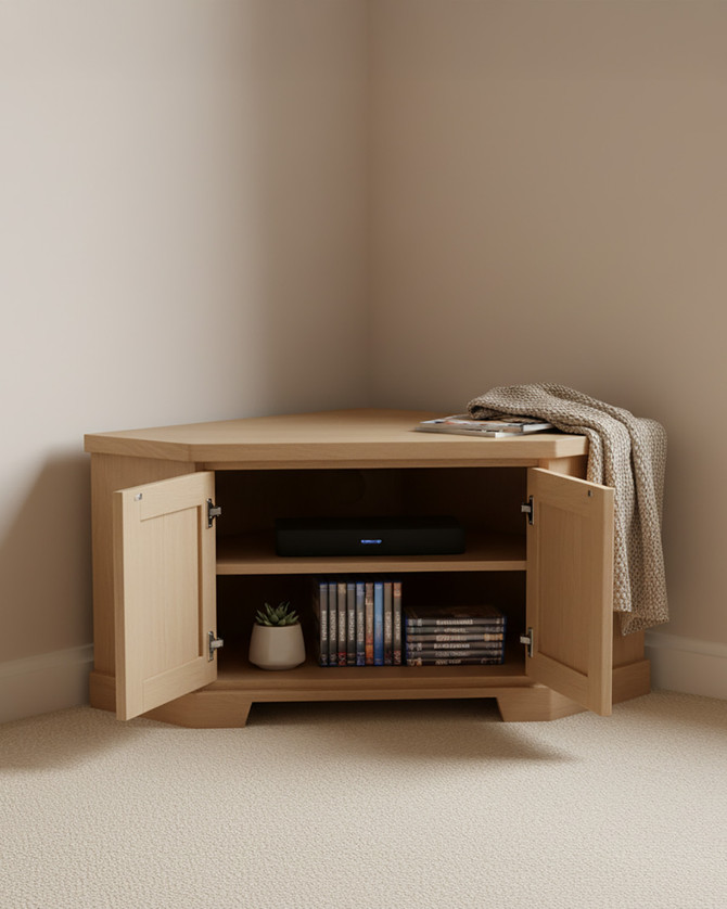 Stockbury Solid Oak Corner Television Cabinet WFS-BH-SBO09C Stockbury Solid Oak Corner Television Cabinet WFS-BH-SBO09C