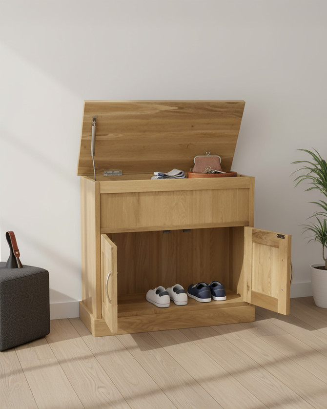 Stockbury Oak Shoe Bench with Hidden Storage WFS-BH-SBO20C Stockbury Oak Shoe Bench with Hidden Storage WFS-BH-SBO20C