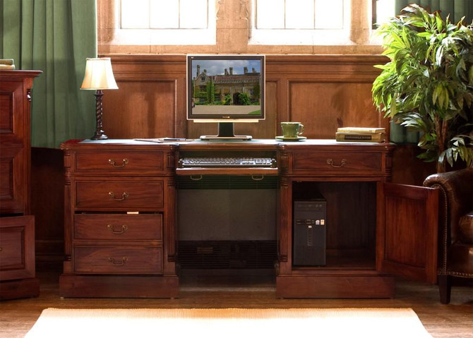 La Roque Twin Pedestal Mahogany Computer Desk IMR06C