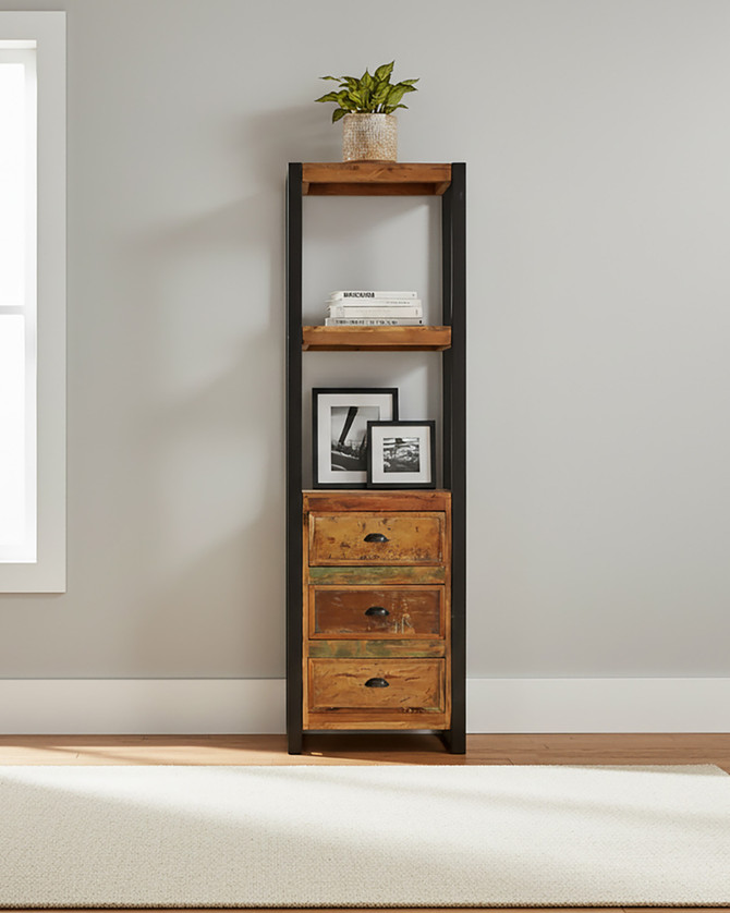 Marari Reclaimed Alcove Bookcase (with drawers)
