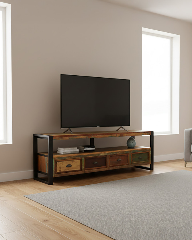 Marari Reclaimed Open Widescreen Television Cabinet