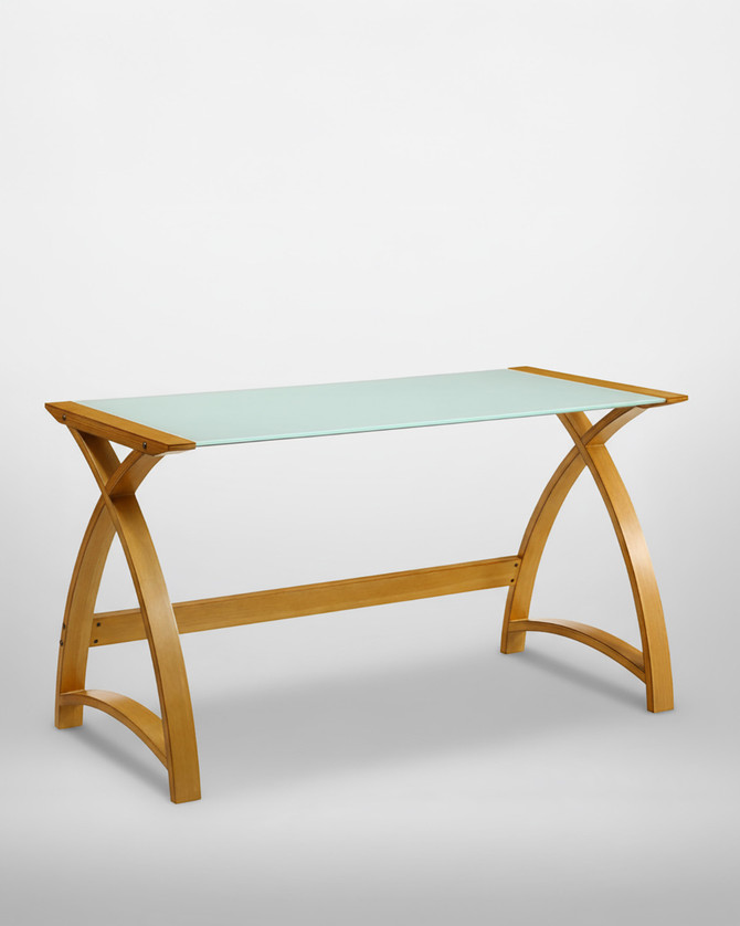 Curved 130cm Home Office Table in Oak