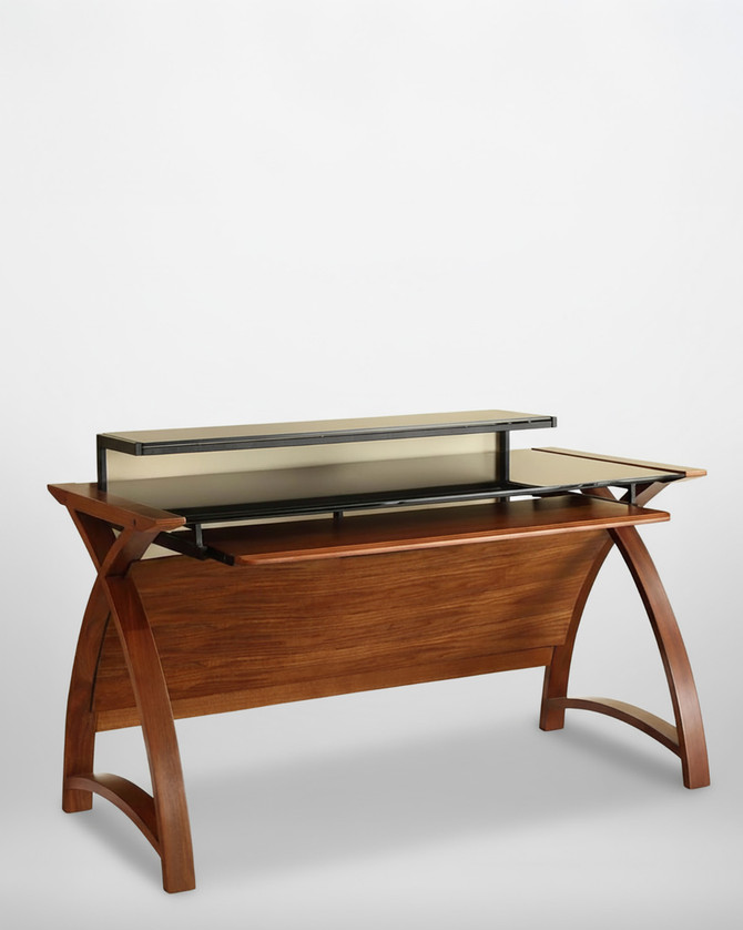 Walnut Large Curved Home Office 130cm Desk