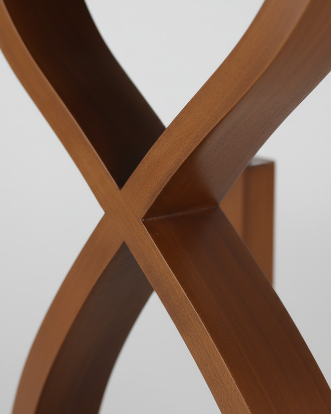 Curved Home Office Walnut Table 130cm