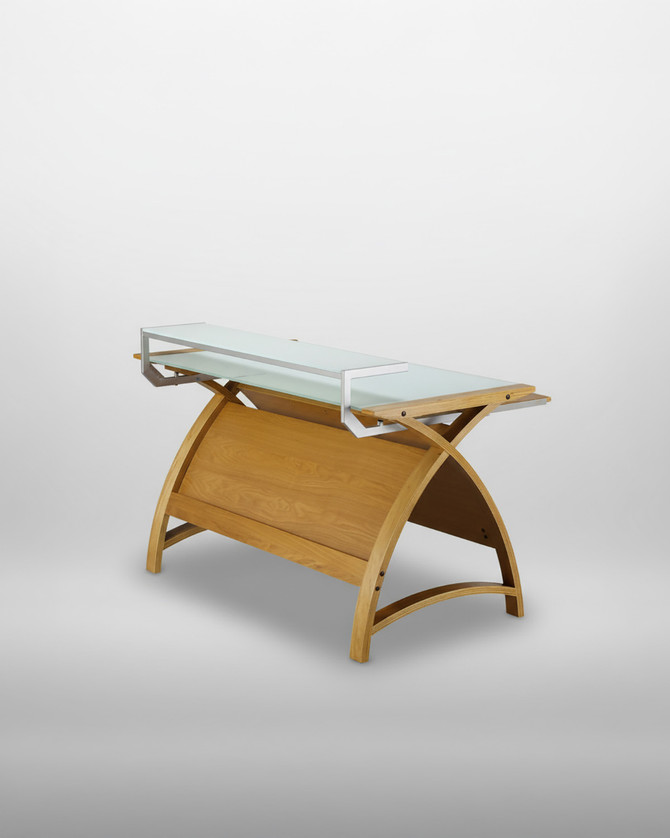 Oak 90cm Curved Home Office Desk