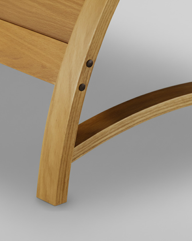 Oak 90cm Curved Home Office Desk