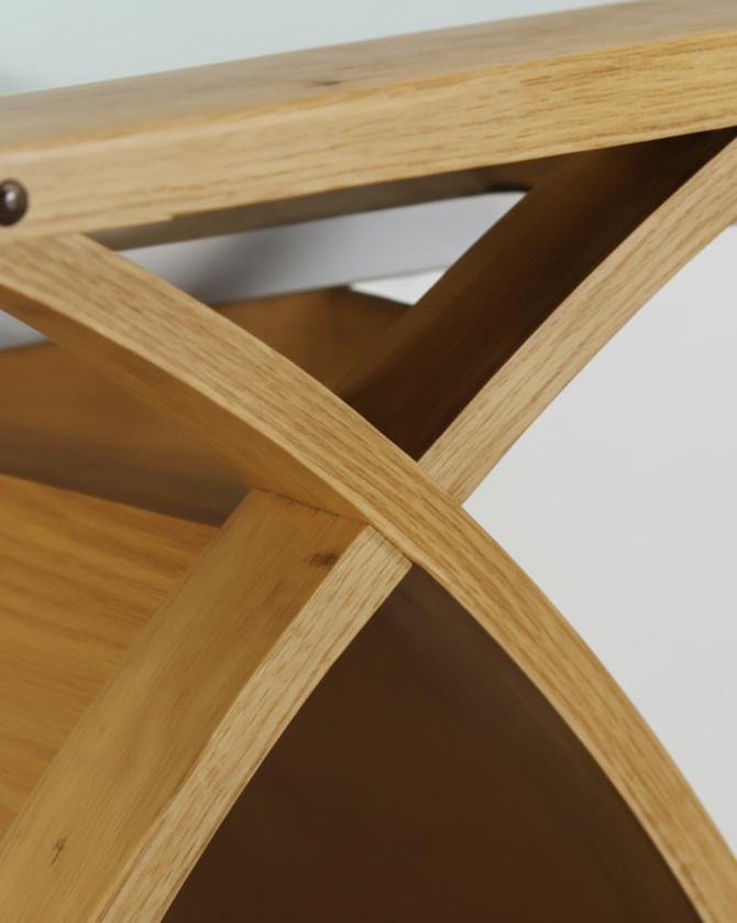 Oak 90cm Curved Home Office Desk