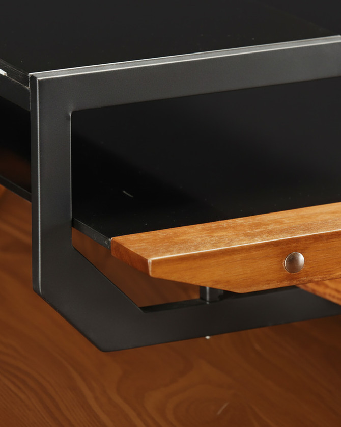 Curved Home Office Walnut 90cm Desk