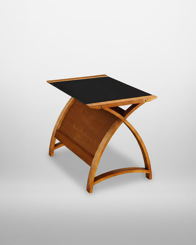 Walnut Curved Home Office 90cm Table