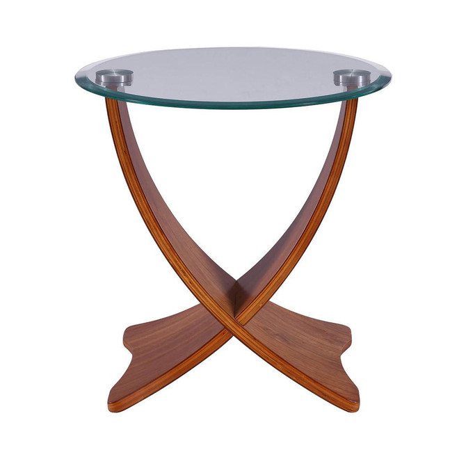 Siena Walnut And Glass Round Lamp Table JF309-W