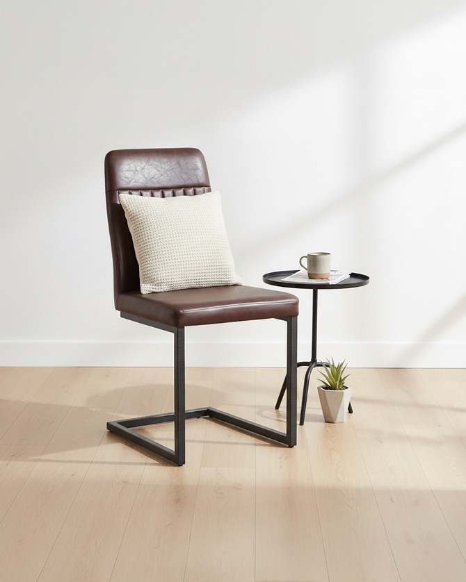 Hulstone Industrial Vintage Brown Leather Dining Chair (pack of two) - WFS-BH-HUL03A Hulstone Industrial Vintage Brown Leather Dining Chair (pack of two) - WFS-BH-HUL03A