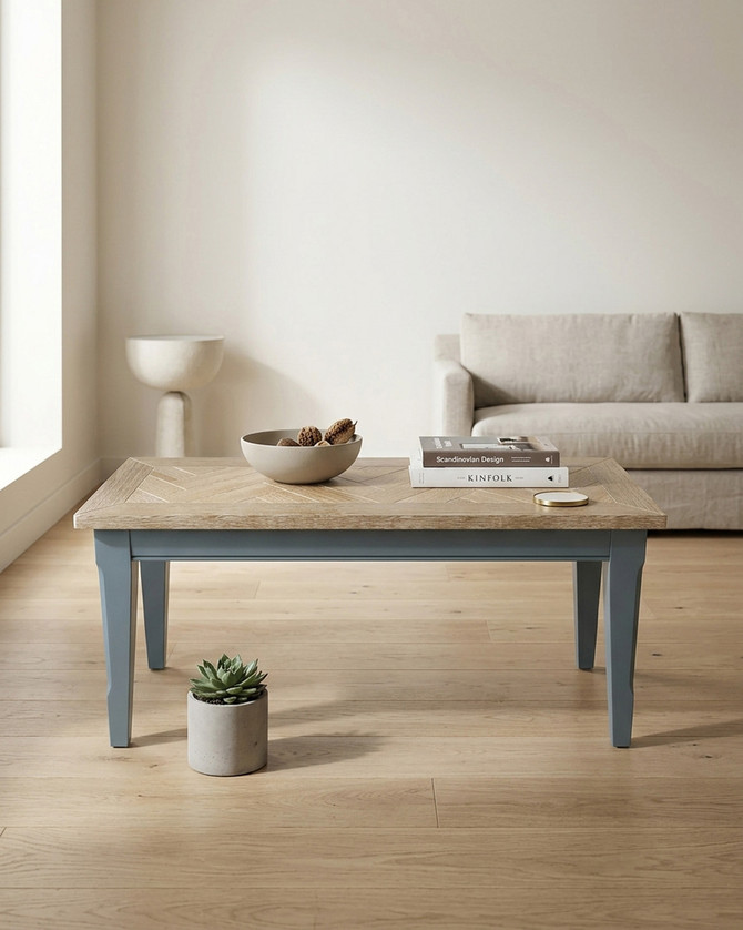 Anchorage Blue Dining Bench (150cm) WFS-BH-ANC03B, wooden dining bench with a beige patterned top and sky blue legs.
