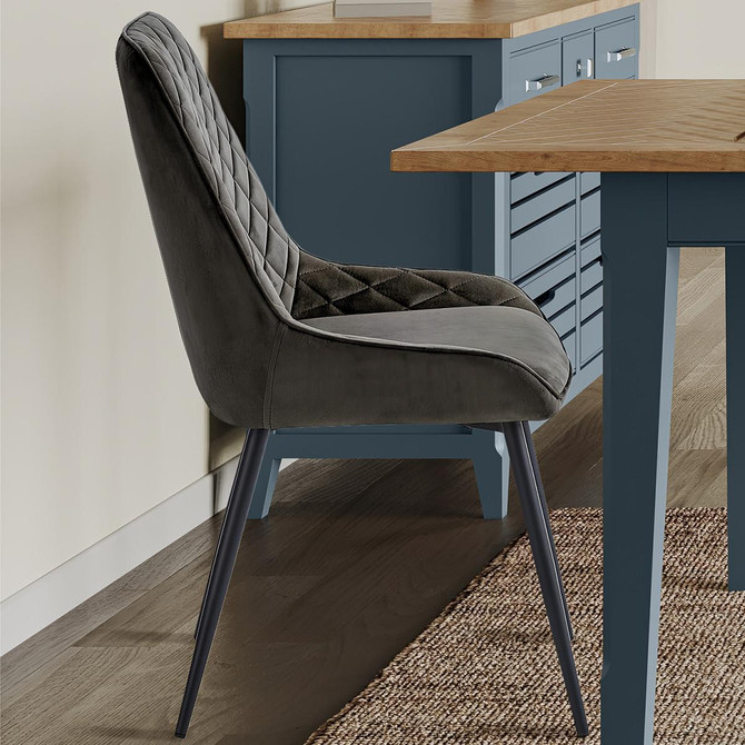 Signature Blue Dining Chair (Pack of Two - Gun Metal Grey) CFR03C Signature Blue Dining Chair (Pack of Two - Gun Metal Grey) CFR03C