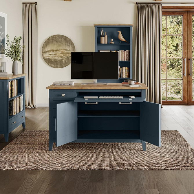 Signature Blue Hidden Home Office Desk CFR06A