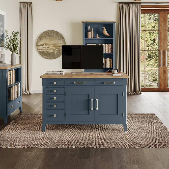 Signature Blue Hidden Home Office Desk CFR06A