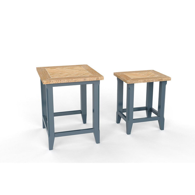 Signature Blue Nest of Two Tables CFR08B