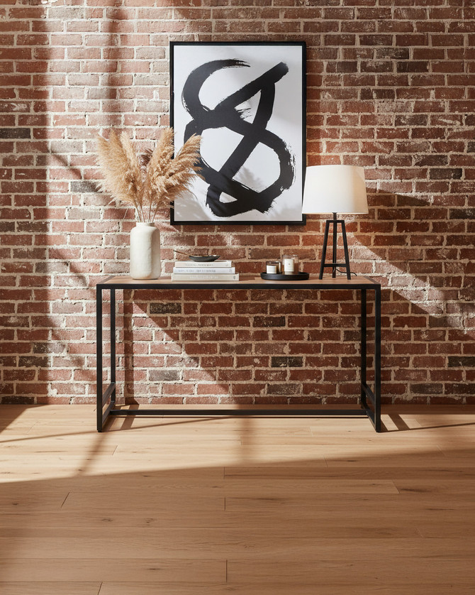 Hyloft Reclaimed Open Coffee Table WFS-BH-HYL08B, modern rectangular coffee table with a wooden top and black metal frame.