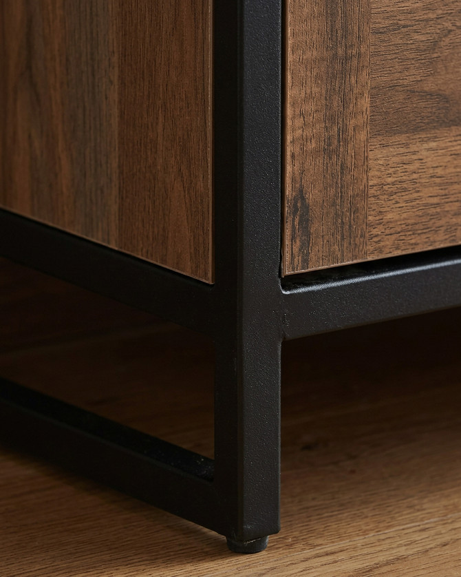 Hyloft Reclaimed Extra Large Widescreen Television Cabinet WFS-BH-HYL09C black metal frame detail