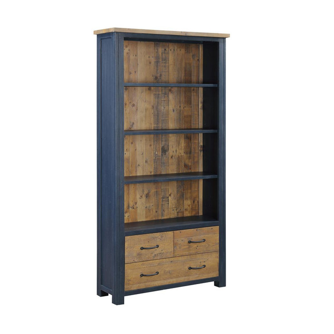 Splash of Blue Large Open Bookcase with Drawers VTTB01A