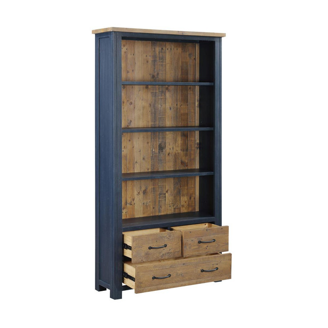 Splash of Blue Large Open Bookcase with Drawers VTTB01A