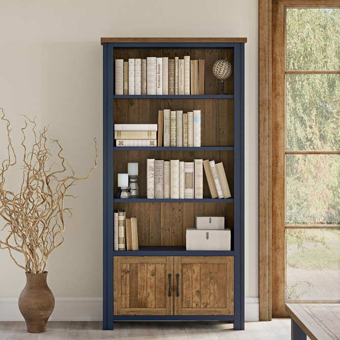 Splash of Blue Large Open Bookcase with Doors VTTB01B Splash of Blue Large Open Bookcase with Doors VTTB01B