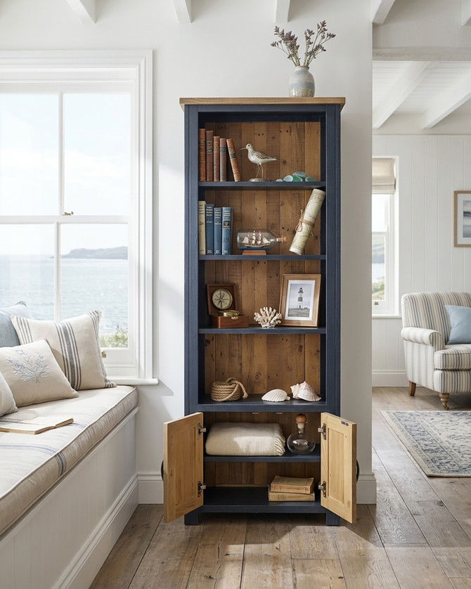 Saltmarsh Blue Narrow Bookcase WFS-BH-SAL01C