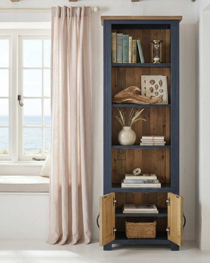 Saltmarsh Blue Narrow Bookcase WFS-BH-SAL01C