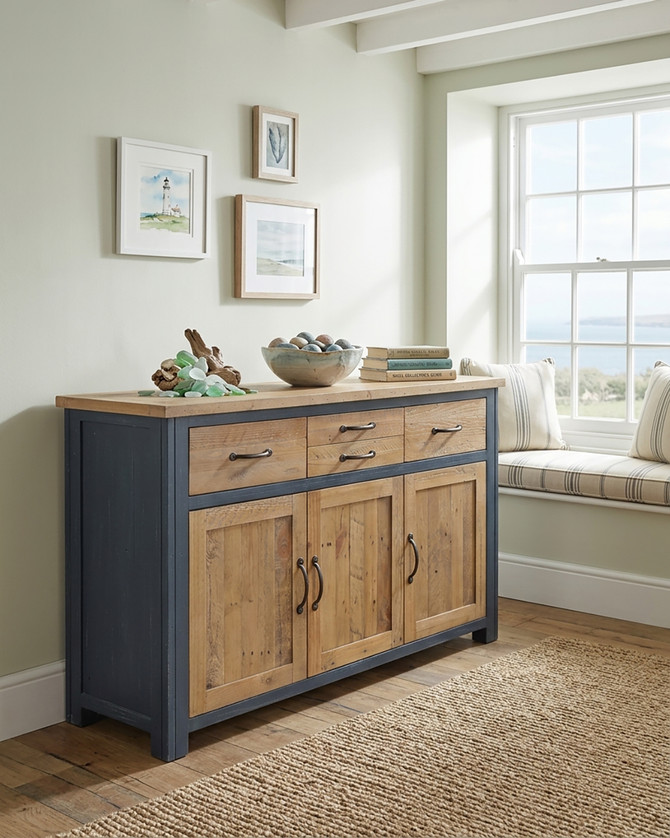 Saltmarsh Blue Sideboard 3 Door / 4 Drawer WFS-BH-SAL02D
