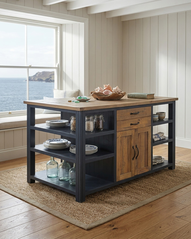 Saltmarsh Blue Kitchen Island WFS-BH-SAL02E