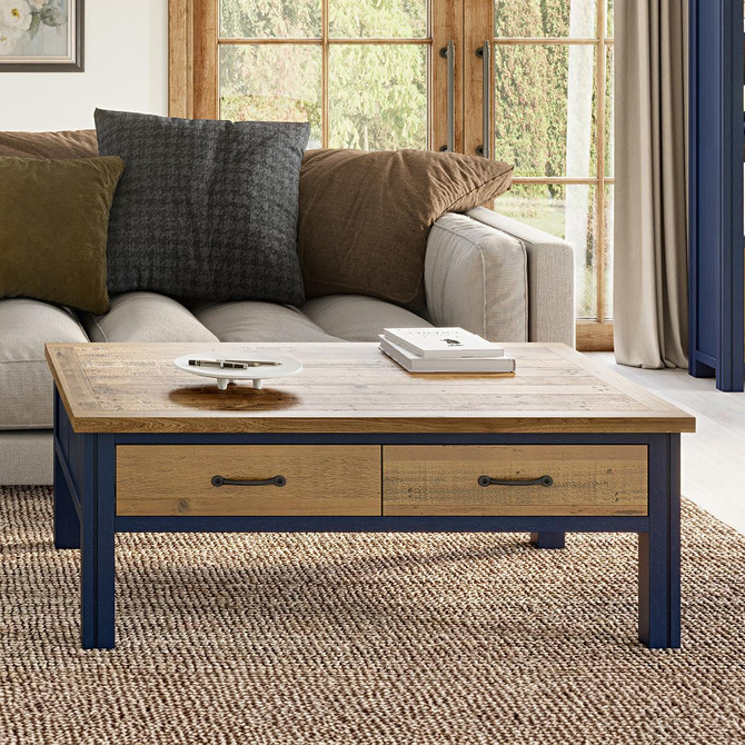 Splash of Blue Coffee Table With Four Drawers VTTB08A