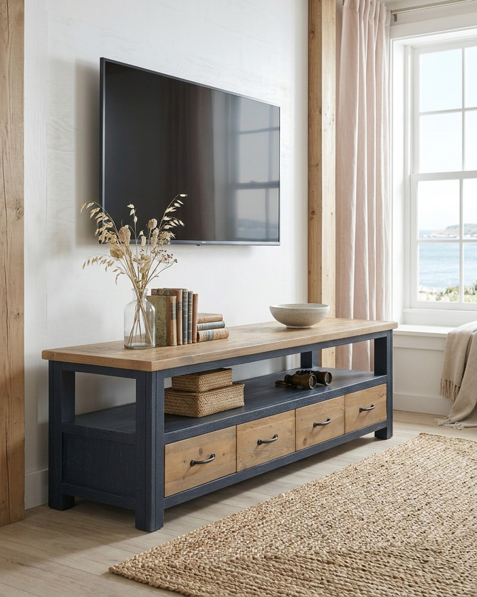 Saltmarsh Blue Super Sized Widescreen Television cabinet WFS-BH-SAL09B