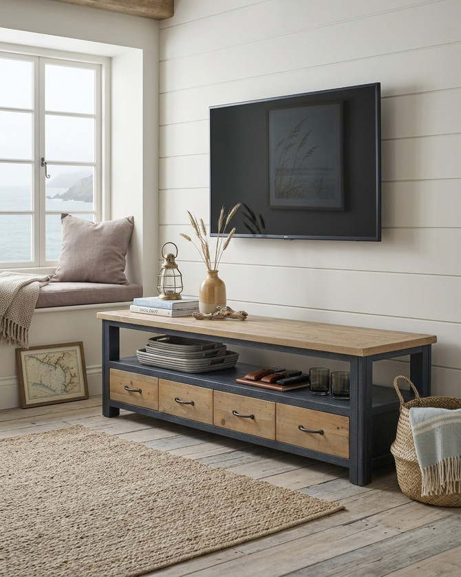 Saltmarsh Blue Super Sized Widescreen Television cabinet WFS-BH-SAL09B