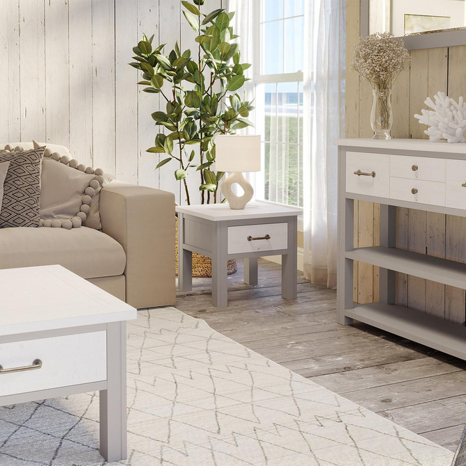 Greystone Lamp Table With drawer VTTG10B
