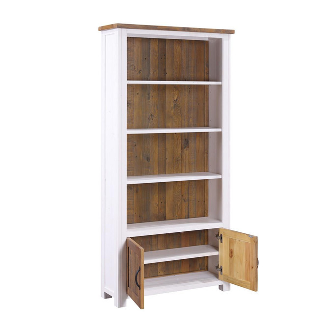 Splash of White Large Open Bookcase with Doors VTTW01B