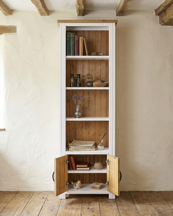 Chalkwash White Narrow Bookcase WFS-BH-CHA01C
