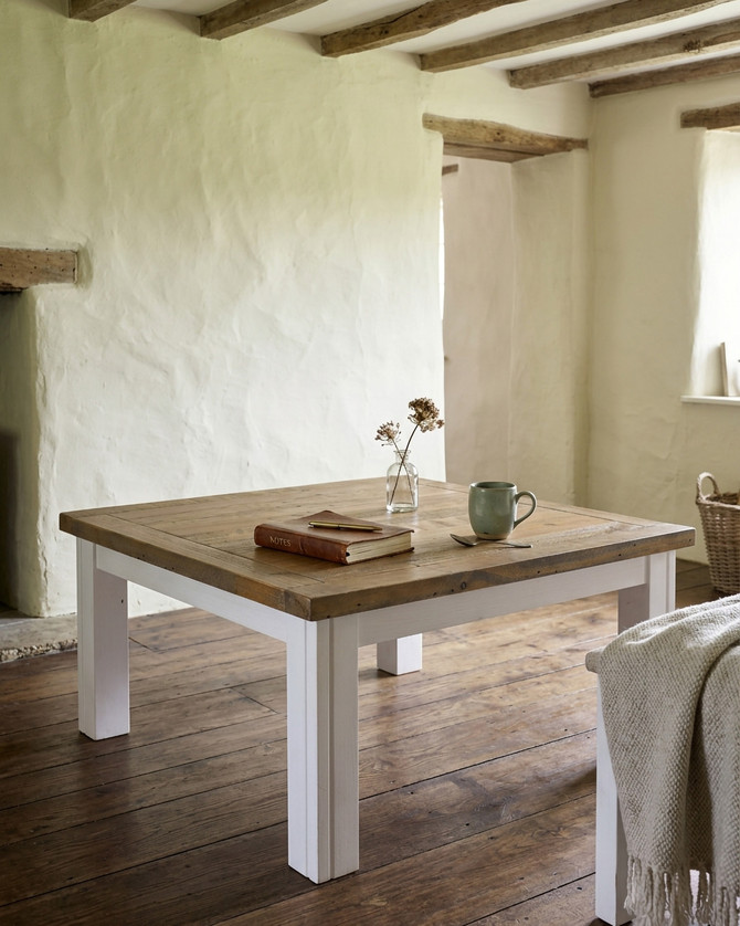 Chalkwash White Low Square Coffee Table WFS-BH-CHA08B