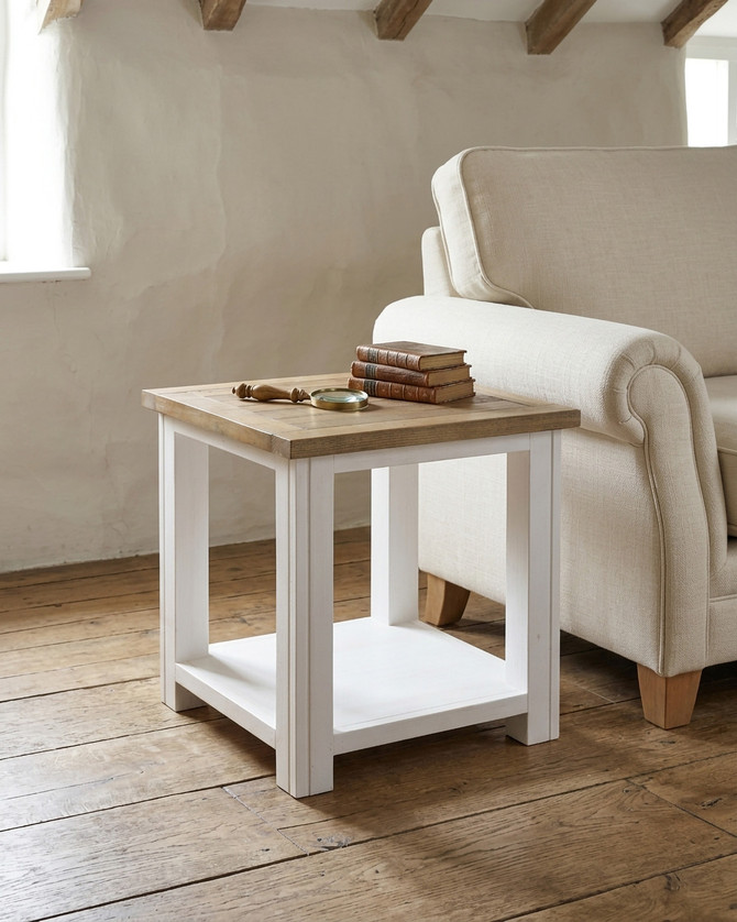 Chalkwash White Lamp Table WFS-BH-CHA10A