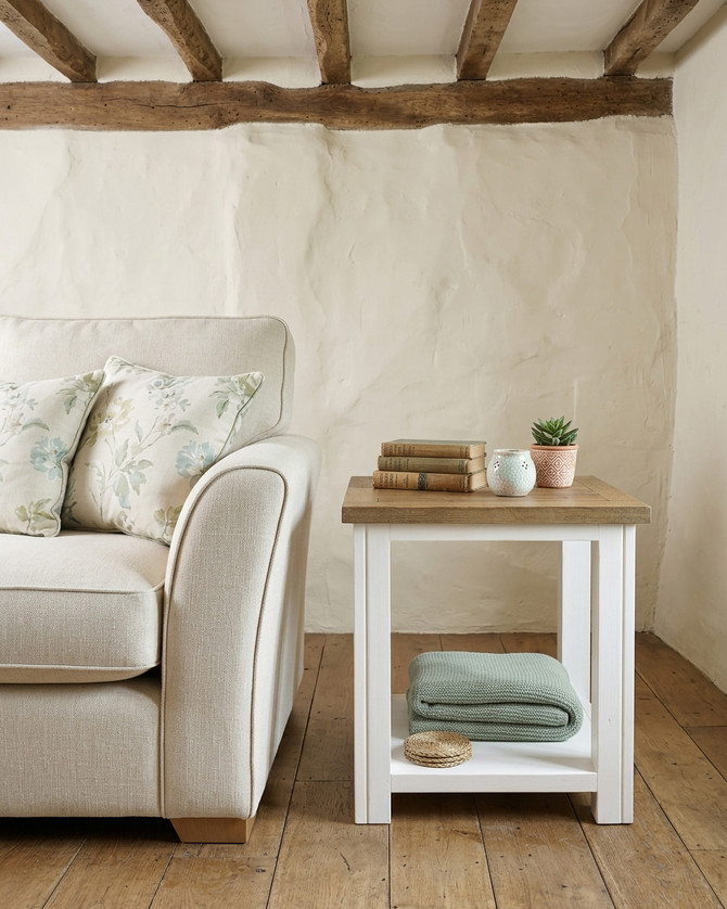 Chalkwash White Lamp Table WFS-BH-CHA10A