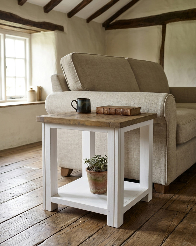 Chalkwash White Lamp Table WFS-BH-CHA10A