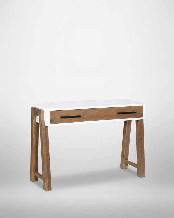 Trinity Reclaimed Home Office Desk / Dressing Table VWP06A, modern wooden desk with reclaimed wood drawer and angled wooden legs. Trinity Reclaimed Home Office Desk / Dressing Table VWP06A, modern wooden desk with reclaimed wood drawer and angled wooden legs.