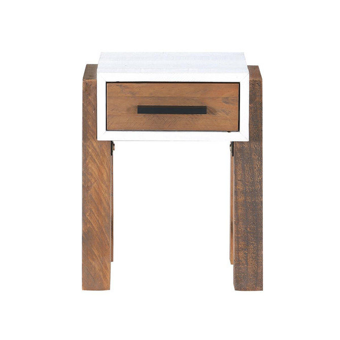 Trinity Reclaimed Open Side Table with One Drawer VWP10B