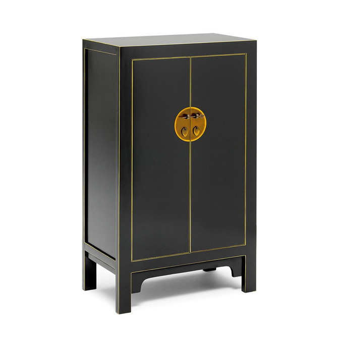 The Nine Schools Qing Black and Gilt Medium Cabinet NS40540
