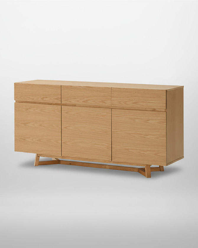 Seraya Malaysian Oak Large Sideboard with Three Doors