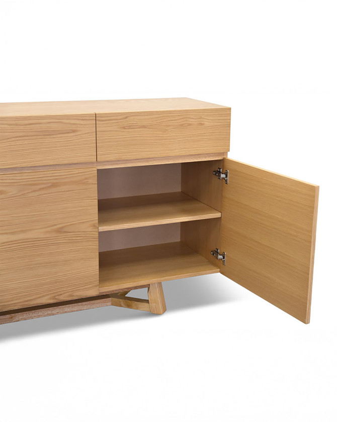 Seraya Malaysian Oak Large Sideboard with Three Doors