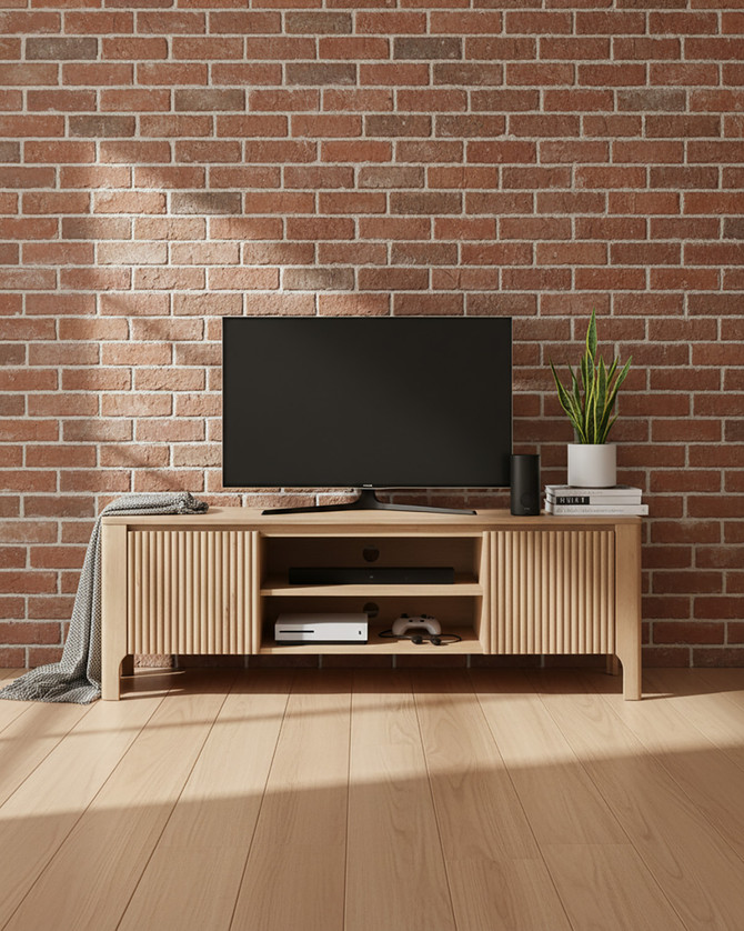 Nordelle Oak Media Console with Storage